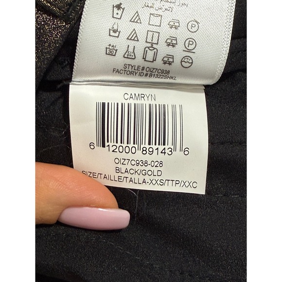 BCBGMAXAZRIA XXS‎ High Waist Metallic Gold Shorts Dressy Party - Picture 10 of 10